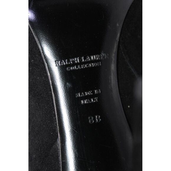 Ralph Lauren Collection Womens Point Toe Stiletto Ankle Boots Black Suede Size 8 - Picture 6 of 6